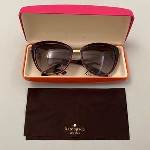 Kate Spade Cat Eye Maroon & Gold Sunglasses